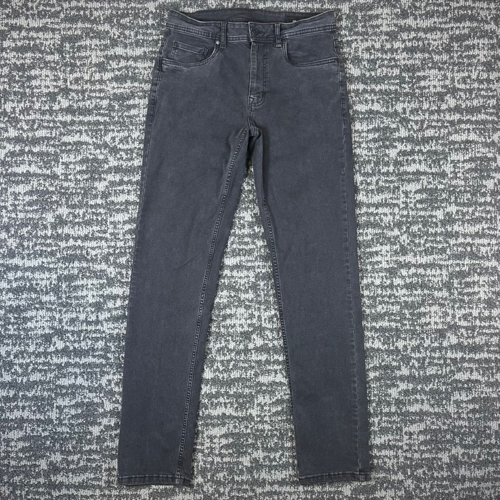 The Perfect Jean NYC Athletic Fit Mens 31x34 Black Stretch Denim Faded Jeans TPJ